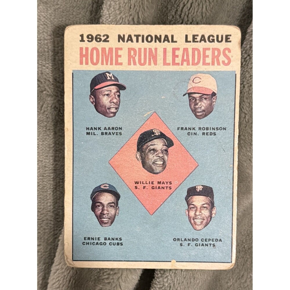 1963 Topps - League Leaders Willie Mays, Hank Aaron, Frank Robinson #3